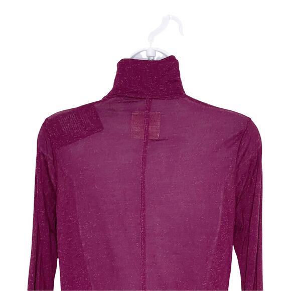 Chaser Turtleneck Slub Knit Lightweight Burgundy - Picture 4 of 6